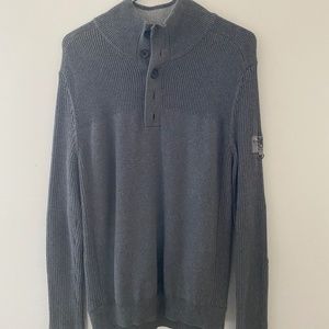 Express Quarter Button Up Grey Sweater